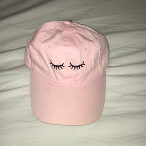 Pink eyelash baseball cap